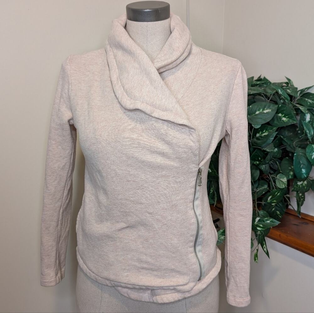 Lou & Grey Blush Pink Crossover Zip Sweatshirt Size Small